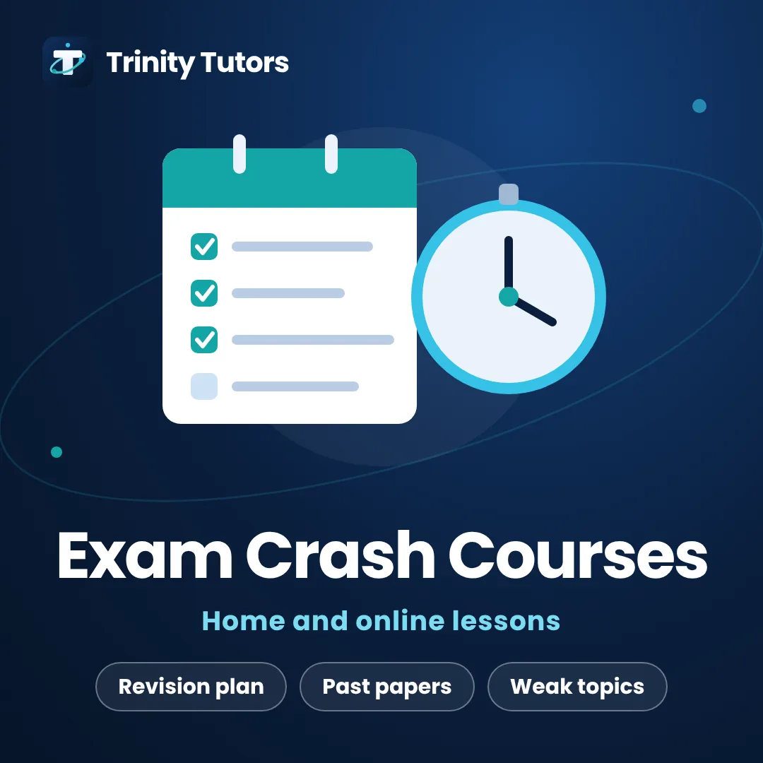 Crash course tutoring: calendar checklist and a stopwatch
